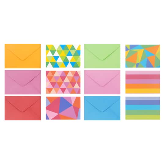 4&#x22; x 6&#x22; Rainbow Geometric Paper Cards &#x26; Envelopes by Celebrate It&#x2122;, 6ct.